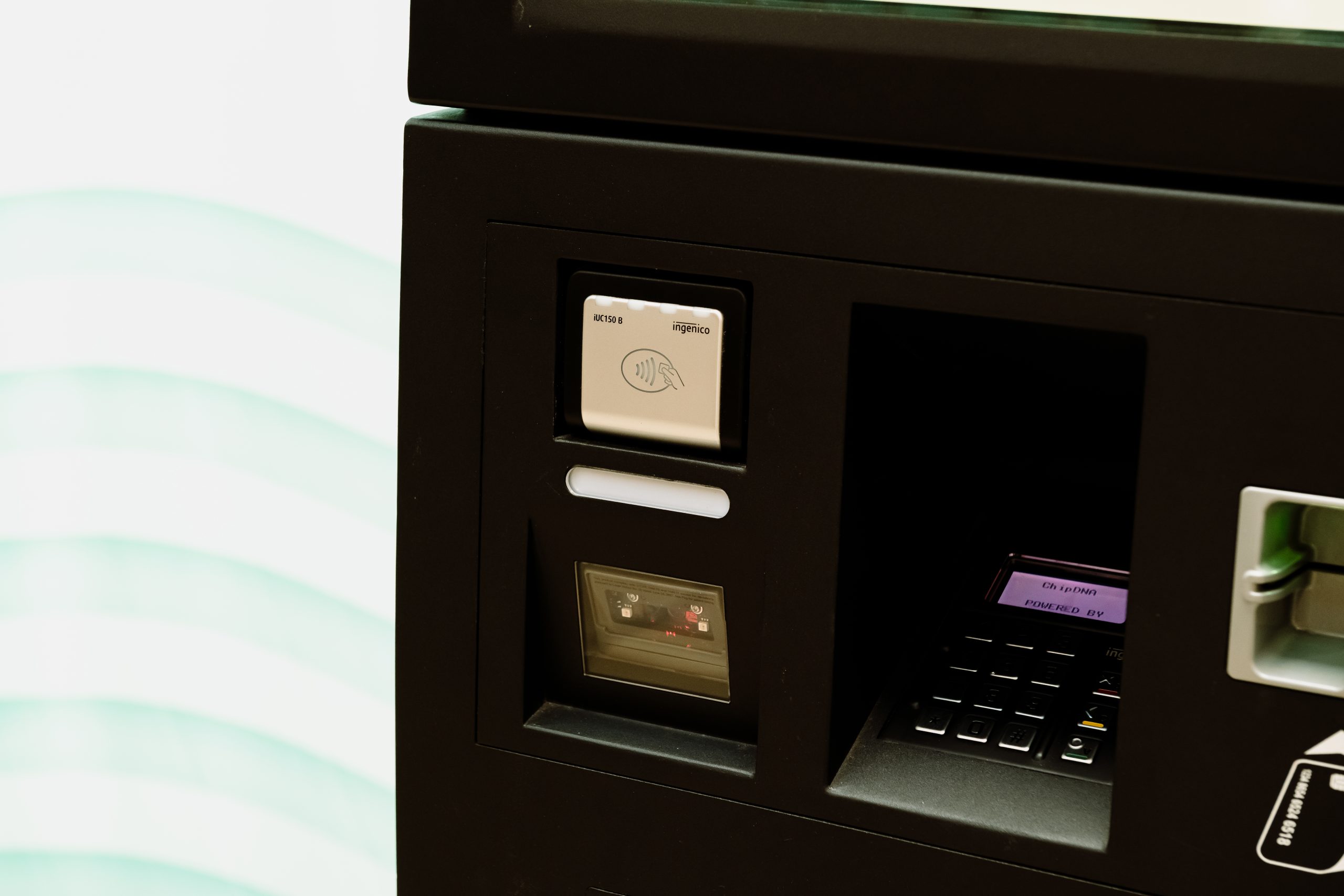 Nayax machine - Contactless payment on a gift card kiosk in a shopping centre